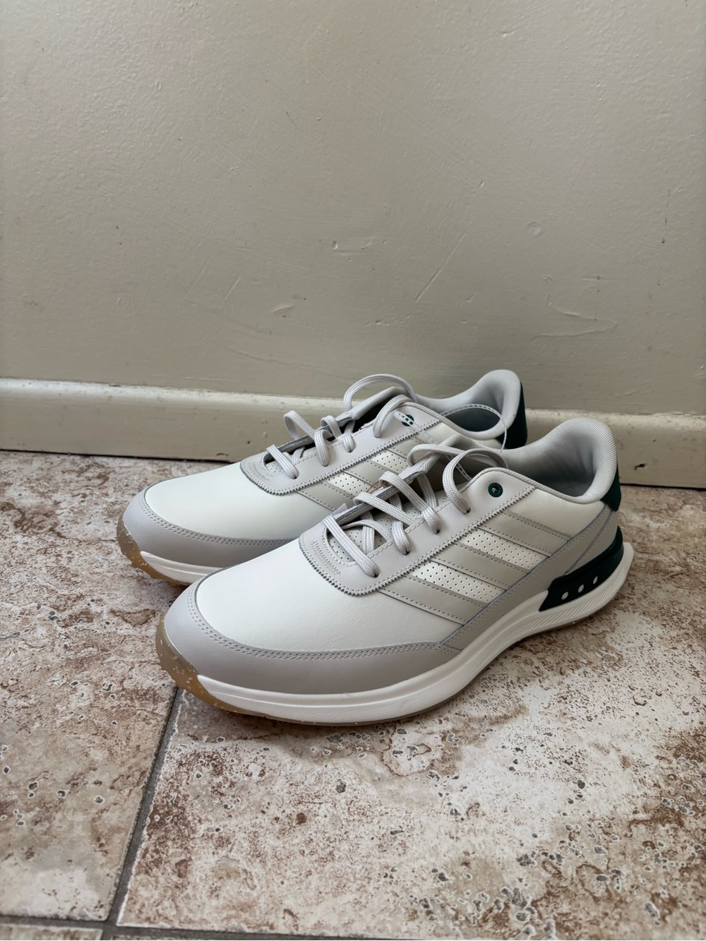 Adidas S2G Leather 24 Spikeless Golf Shoes Men's Size 12 IH8522 Green Yellow